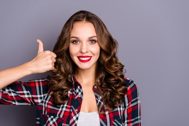 portrait woman with red lips