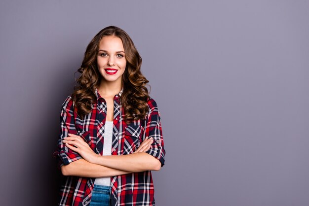 portrait woman with red lips