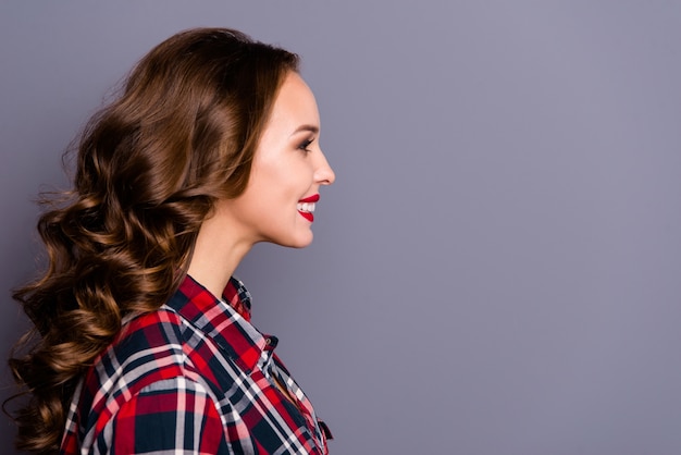 portrait woman with red lips