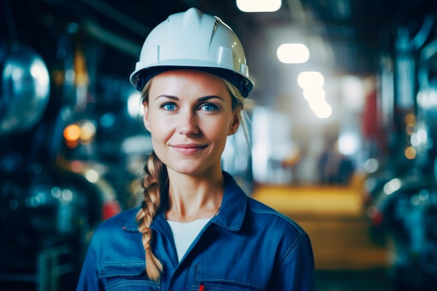 Portrait of woman in work clothes