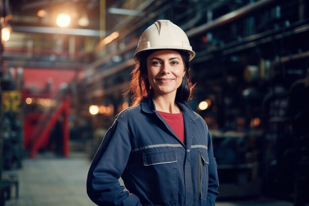 Portrait of woman in work clothes