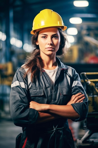 Portrait of woman in work clothes