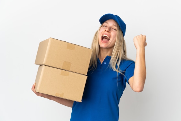 portrait woman working as delivery courier