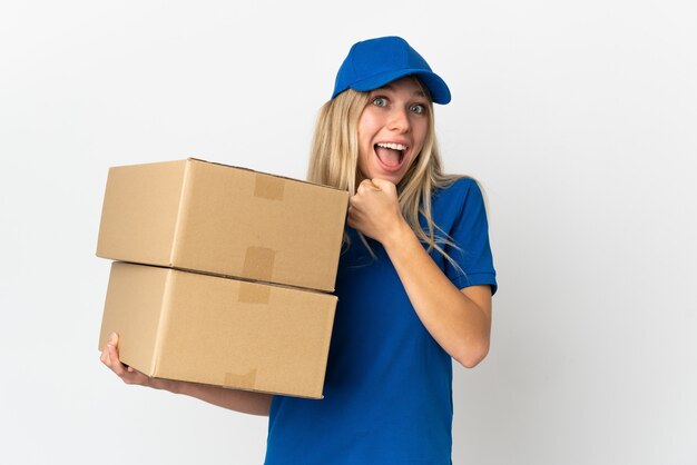 portrait woman working as delivery courier