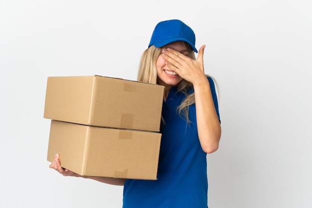 portrait woman working as delivery courier