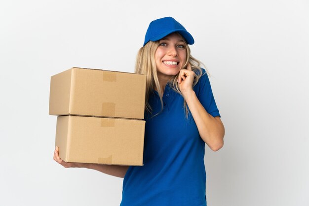 portrait woman working as delivery courier