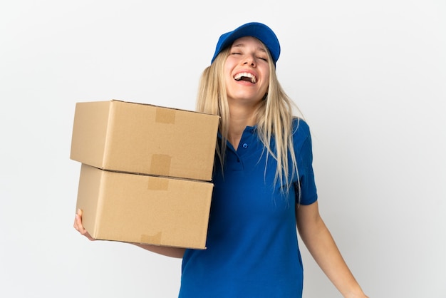 portrait woman working as delivery courier