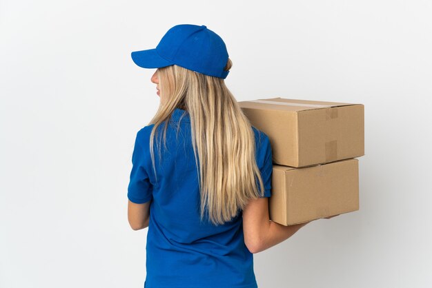 portrait woman working as delivery courier