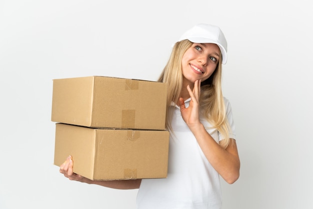 portrait woman working as delivery