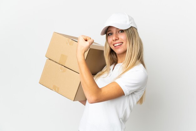 portrait woman working as delivery