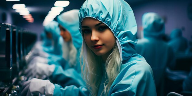 Photo portrait of a worker in a food processing plant ensuring quality and safety standards are metgenerative ai