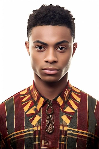 Portrait of young african american man with afro hairstyle