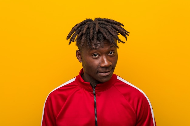 Portrait of a young african sporty man