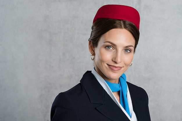 Portrait of young air hostess