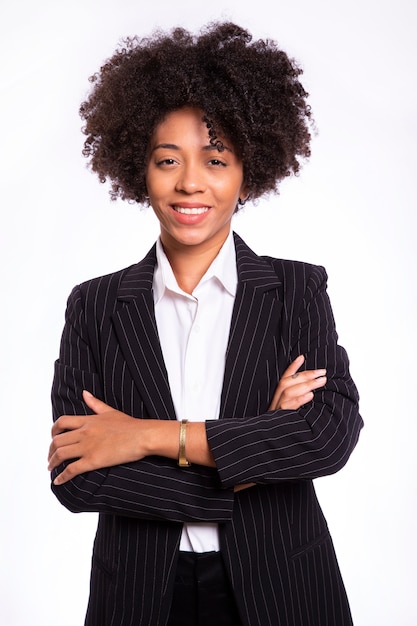 Portrait of a young american business woman with arms crossed