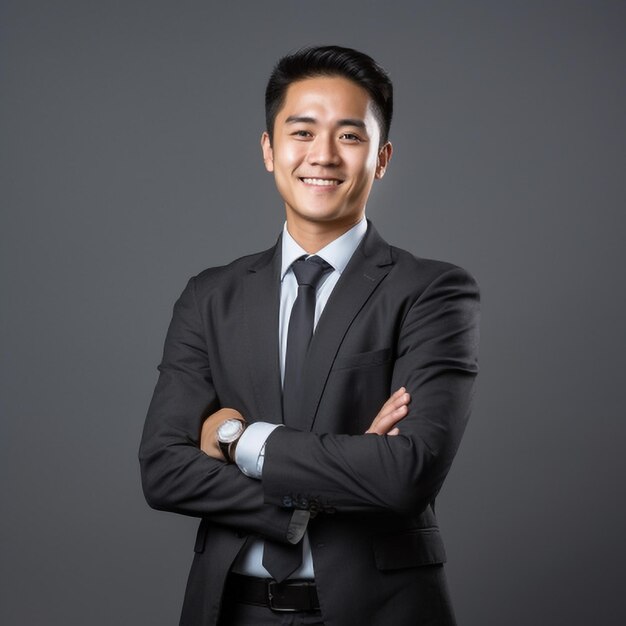 Portrait of a young Asian businessman smiling