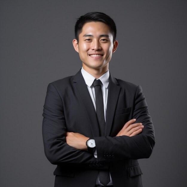 Portrait of a young Asian businessman smiling