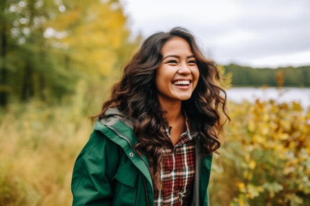 Foto ritratto di una giovane donna asiatica