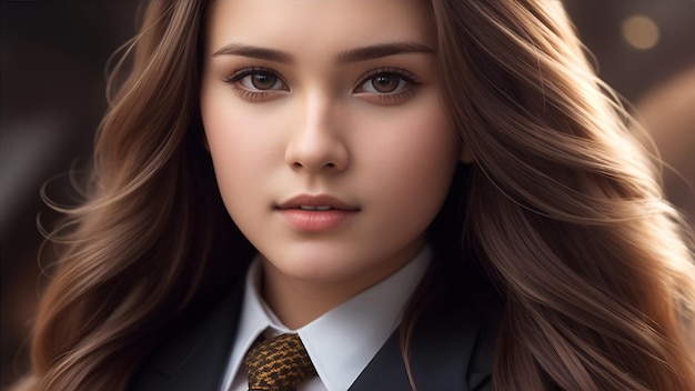 Portrait Of The Young Attractive Businesswoman AI Generative