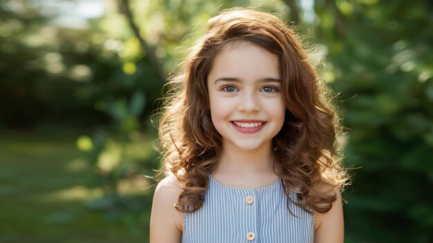 Portrait of a young attractive girl in summer clothes