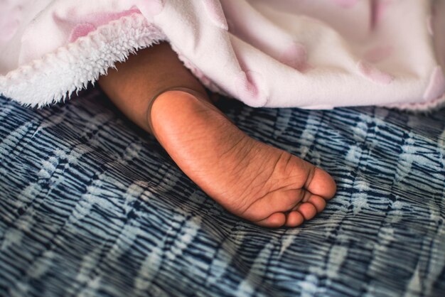 Portrait of young baby's feet