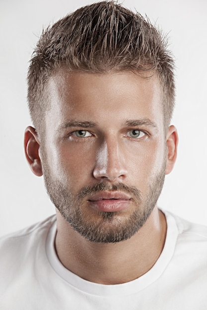 portrait young bearded man posing