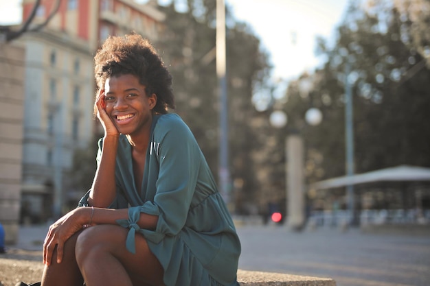 portrait of young beautiful black girl