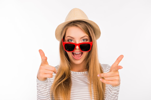 Portrait of a young beautiful blonde woman