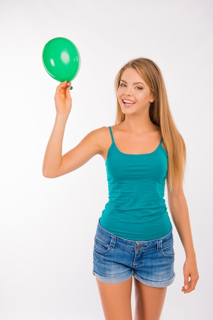 Portrait of a young beautiful blonde woman