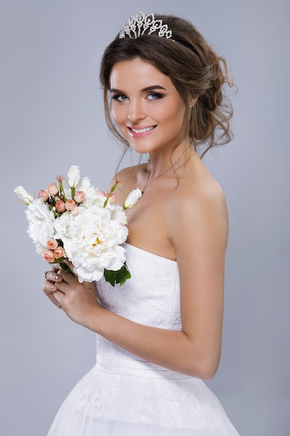 Portrait of young beautiful bride