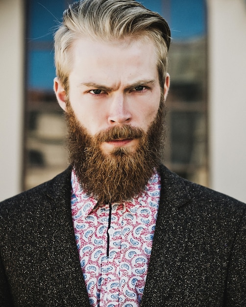 Portrait of young beautiful fashionable man