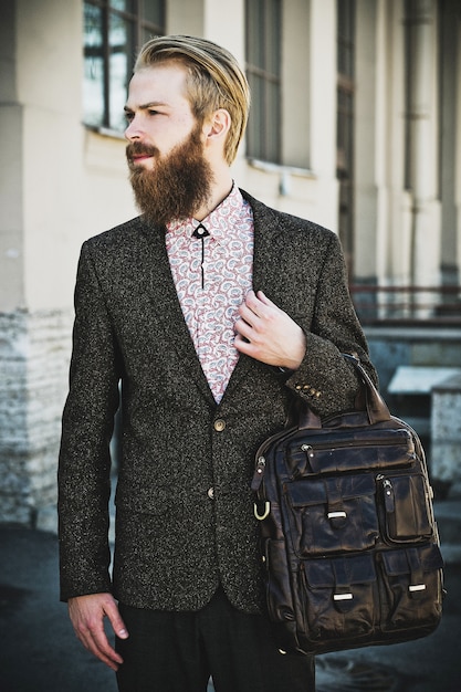 Portrait of young beautiful fashionable man