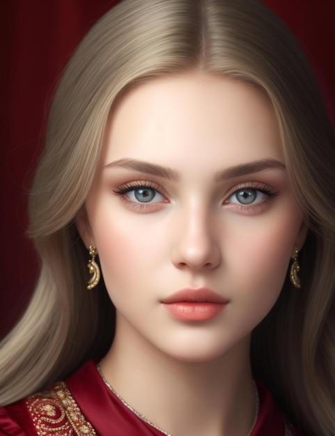 Portrait of a young beautiful Slavic woman