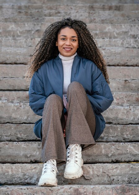 Photo portrait young beautiful woman