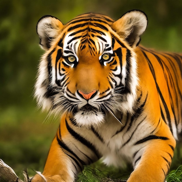 portrait of young bengal tiger closeup head bengal tiger male of Bengal tiger closeup