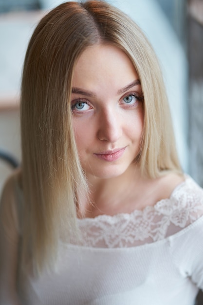 Portrait of young blonde girl 