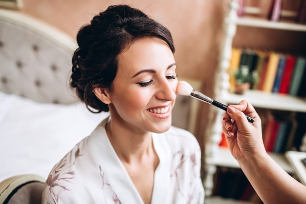 Portrait of a young bride posing