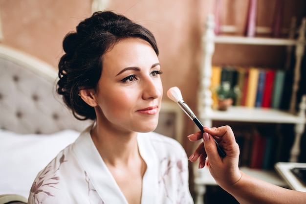 Portrait of a young bride posing