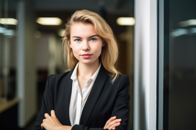 Portrait of a young businesswoman standing in an office