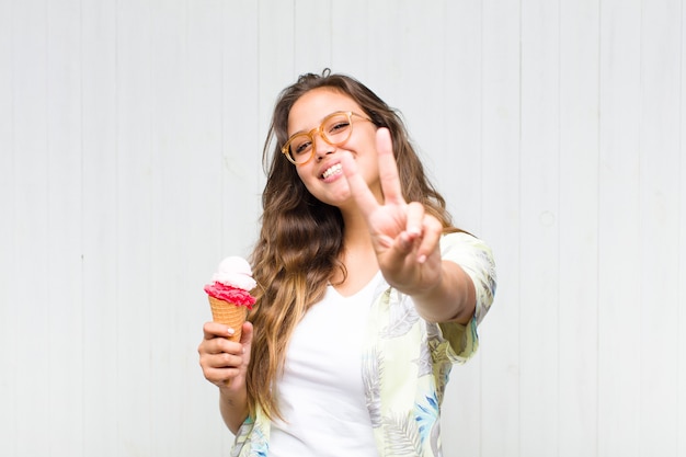 Portrait of young cheerful woman