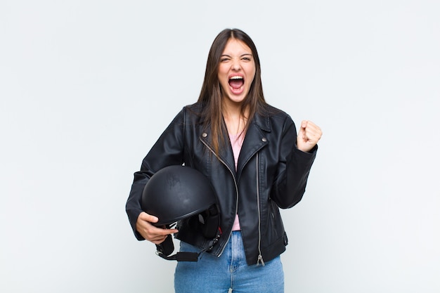 portrait of young cheerful woman