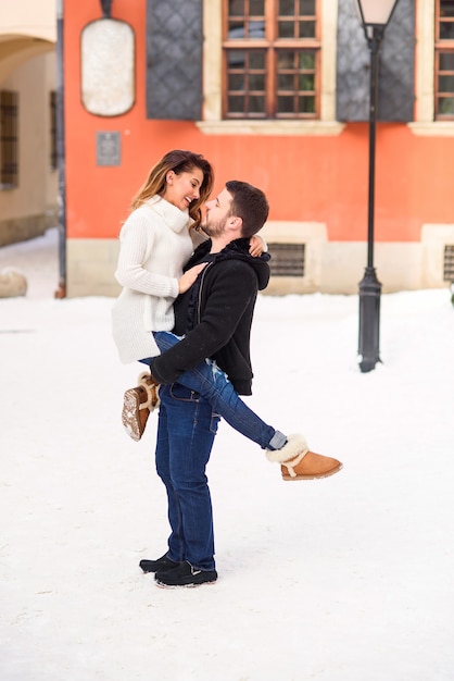 Portrait of a young couple on the street