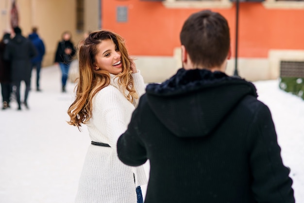 Portrait of a young couple on the street