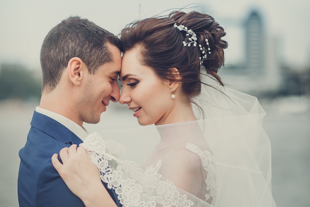 Portrait of a young couple on their wedding day