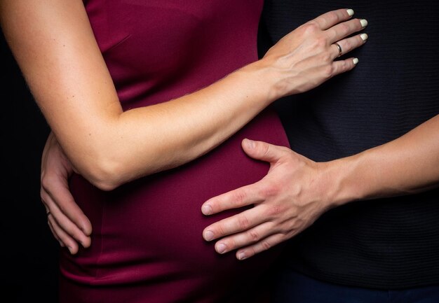 Portrait of a young couple waiting for a baby