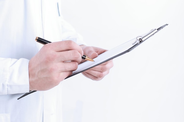 Portrait of a young doctor doctor in white coat