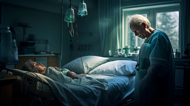 portrait of young doctor in hospital ward