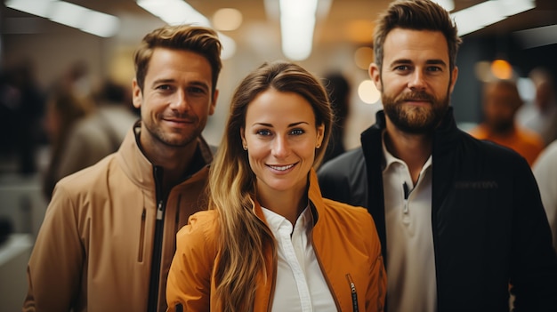 Portrait of a young entrepreneur team Smiling and posing together in his new business