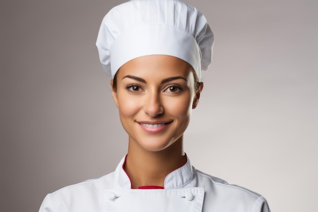 Portrait of a young female chef smiling