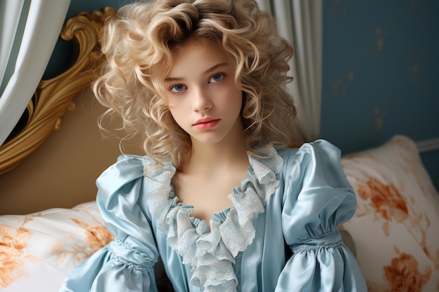 Портрет молодой девушки модельной внешности с прической и одеждой в ретро-стиле